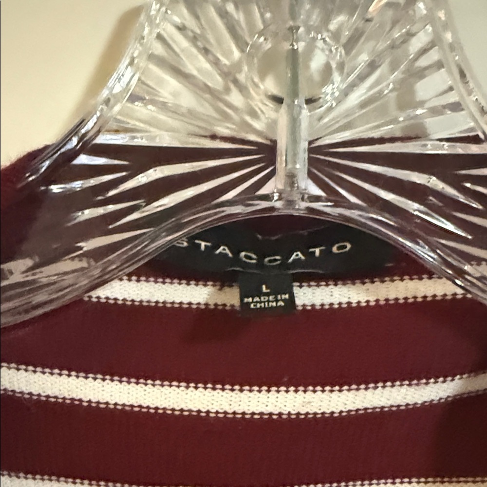 Staccato Maroon and White Striped Cardigan - Picture 2 of 3